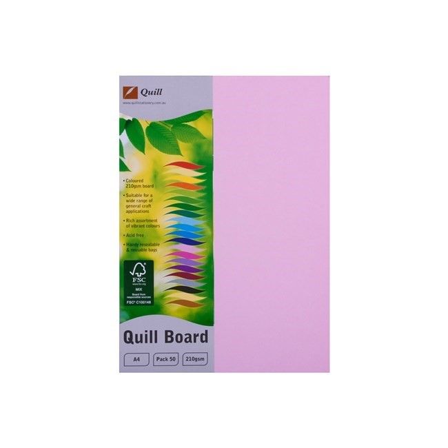 CARDBOARD QUILL A4 210GSM MUSK PK50