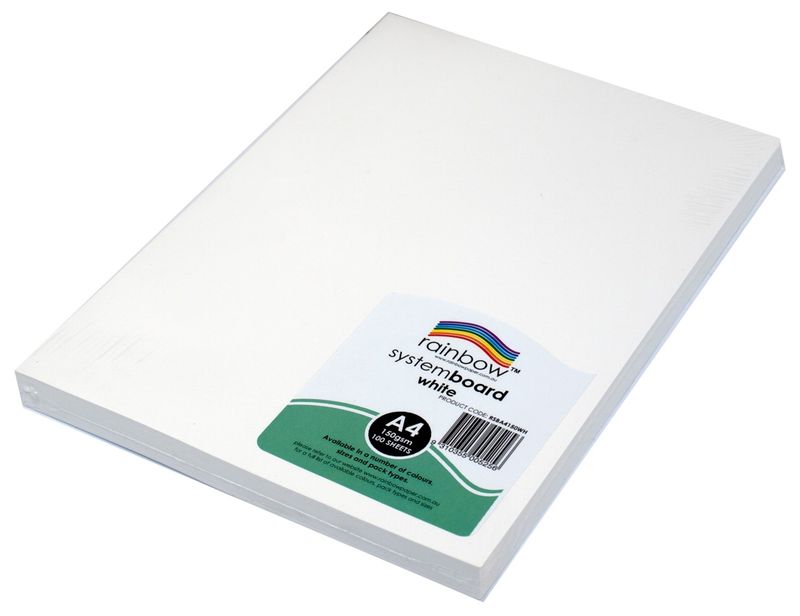 SP- SYSTEM BOARD RAINBOW A4 150GSM WHITE PK100