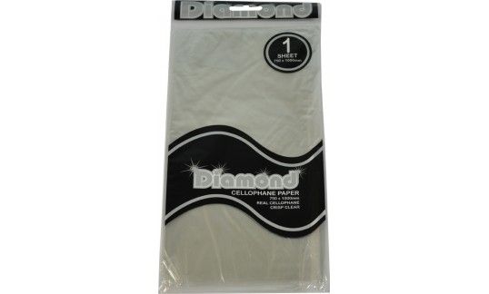CELLOPHANE PAPER DIAMOND 75 x100CM CLEAR
