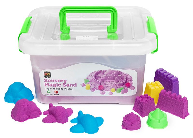 SENSORY SAND EC 2KG MAGIC PURPLE WITH 18 MOULDS