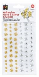 ADHESIVE CRYSTALS EC GOLD & SILVER PK60