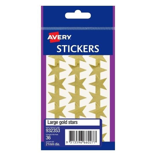 LABEL AVERY F/P STARS GOLD LARGE 932353