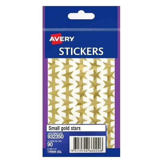 LABEL AVERY F/P STARS GOLD SML 932350