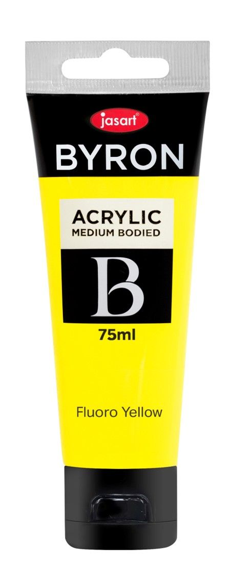 PAINT JASART BYRON ACRYLIC 75ML FLUORO YELLOW