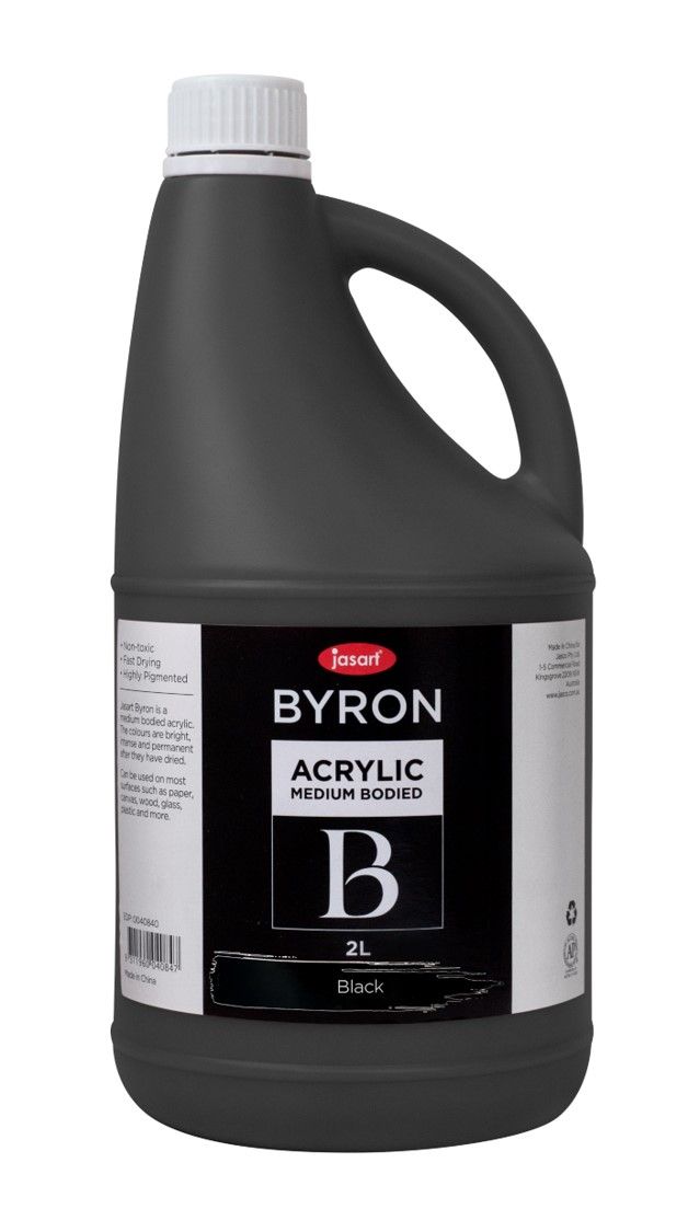 PAINT JASART BYRON ACRYLIC 2 LITRE BLACK