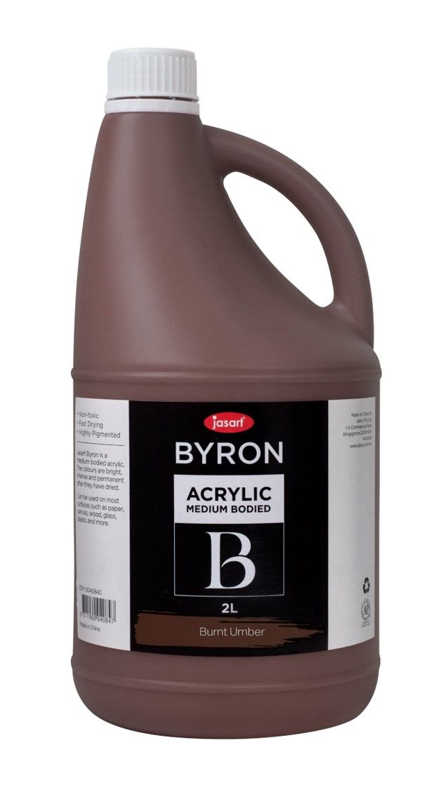 PAINT JASART BYRON ACRYLIC 2 LITRE BURNT UMBER