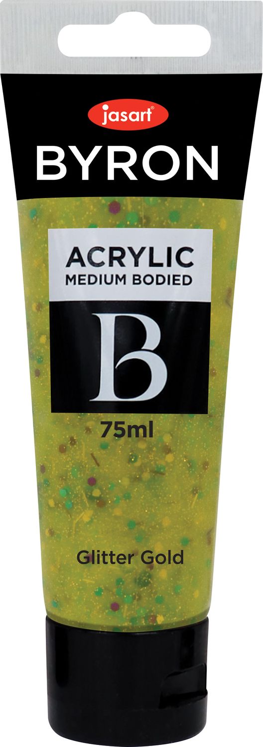 PAINT JASART BYRON ACRYLIC 75ML GLITTER GOLD