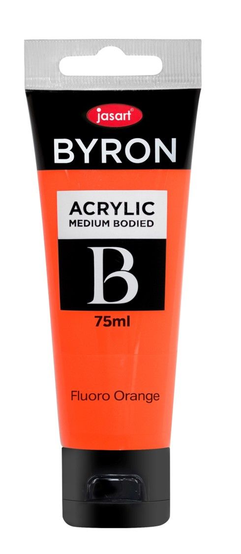 PAINT JASART BYRON ACRYLIC 75ML FLUORO ORANGE