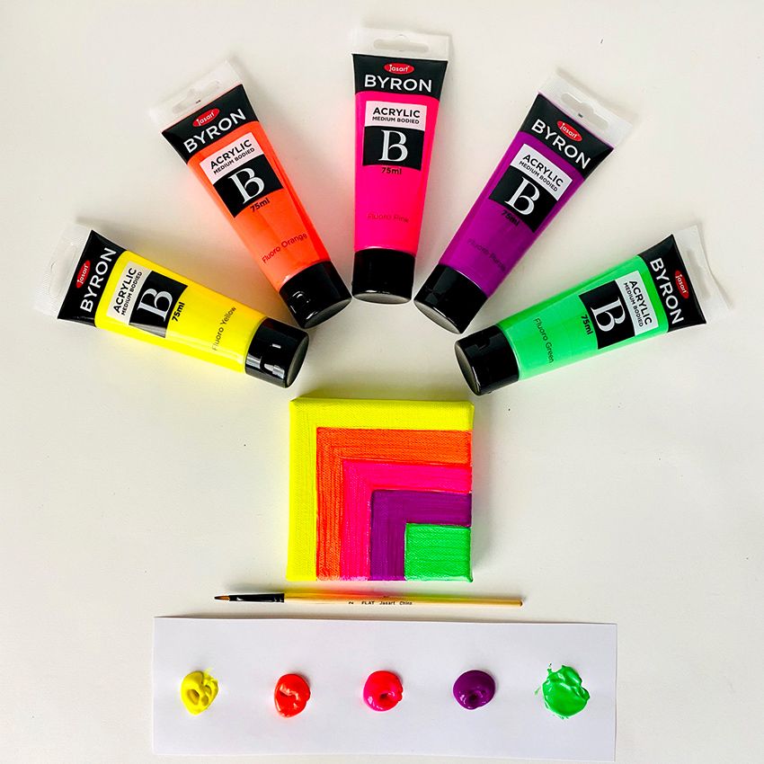 PAINT JASART BYRON ACRYLIC 75ML FLUORO SET 5