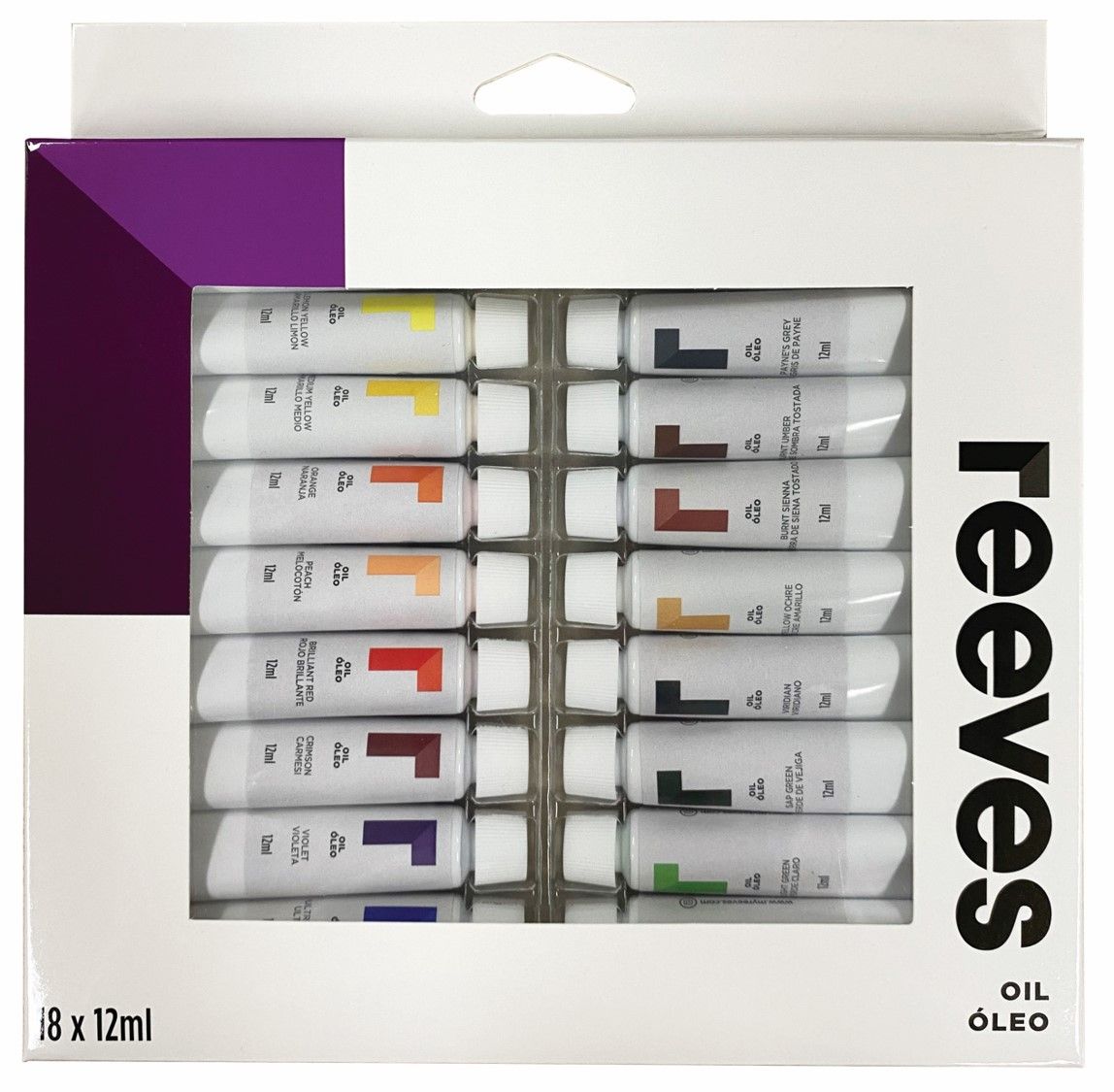 PAINT REEVES OIL COLOUR SET 10MLX18 TUBES