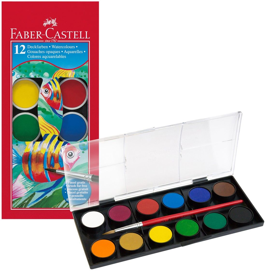 PAINT FABER-CASTELL 12 DECKFARBEN WATERCOLOURS