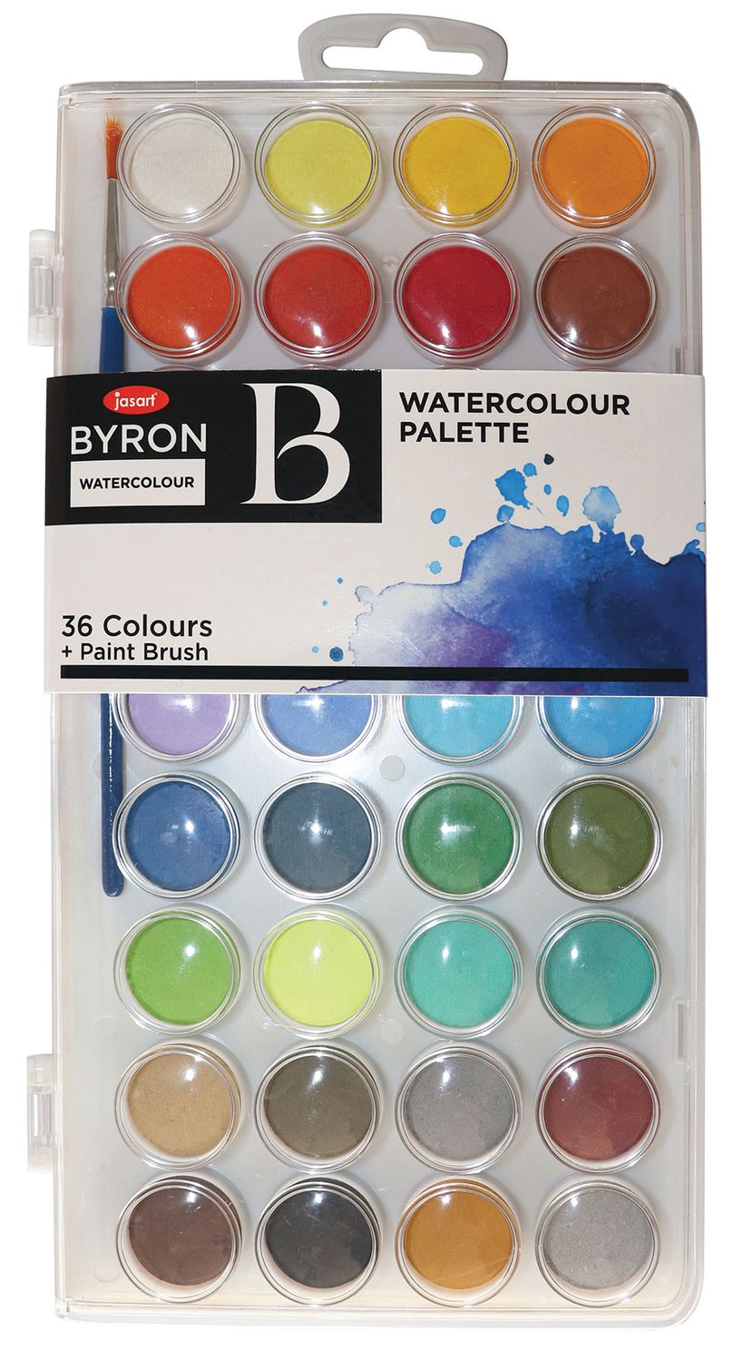 WATERCOLOUR PAINT JASART BYRON PALETTE DISCS SET 36