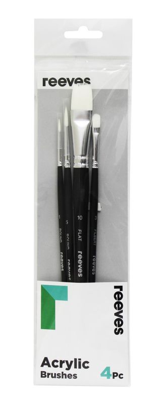 PAINT BRUSH SET REEVES SHORT HANDLE SET 4