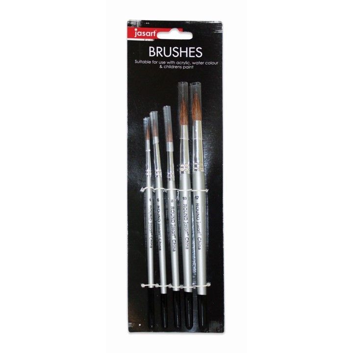 BRUSH SET JASART GOLD TAKLON FLAT SET 5
