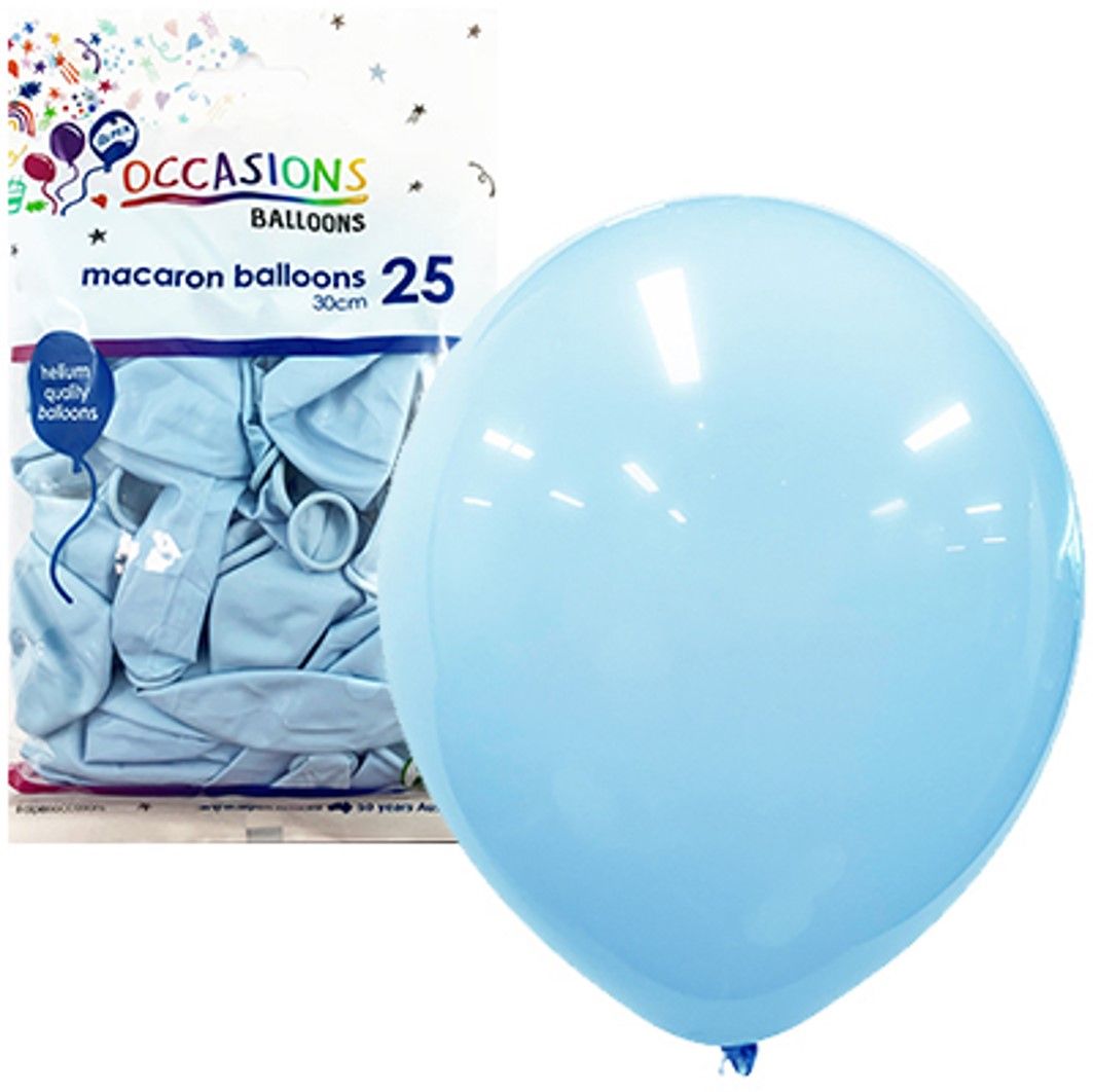 BALLOONS ALPEN 30CM MACARON PASTEL LIGHT BLUE PK25
