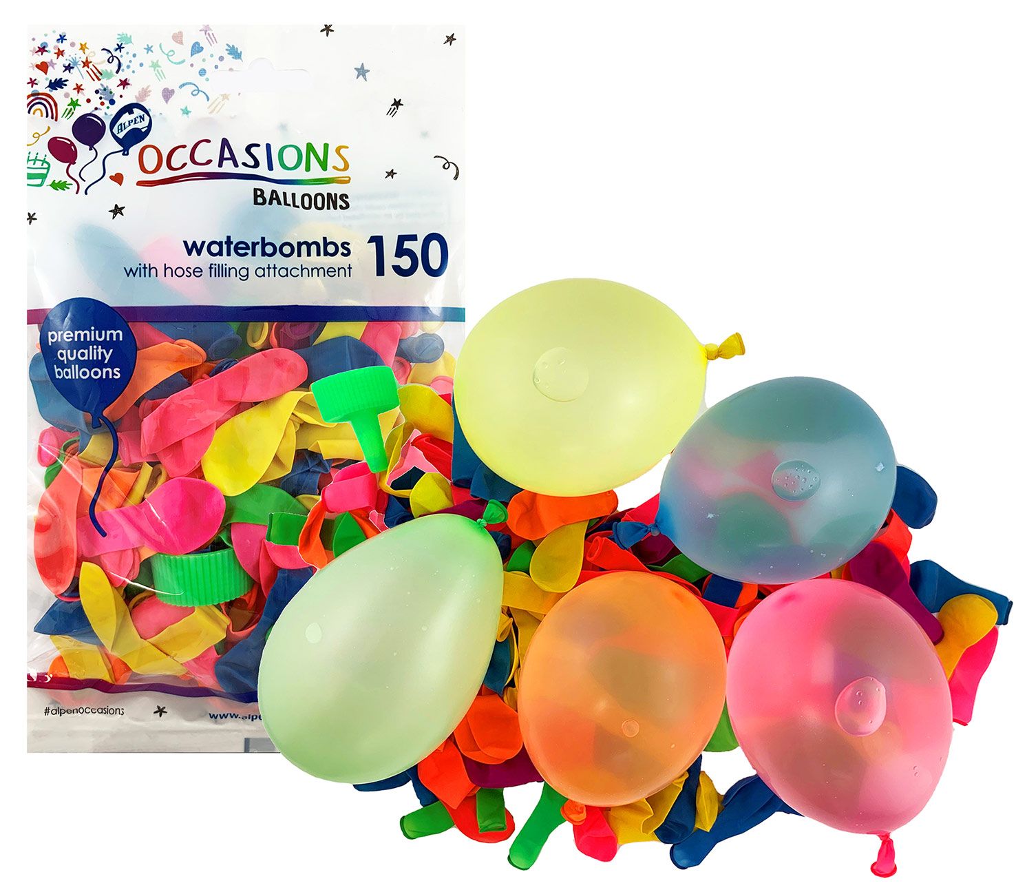 BALLOONS ALPEN WATERBOMB ASST COL 150'S
