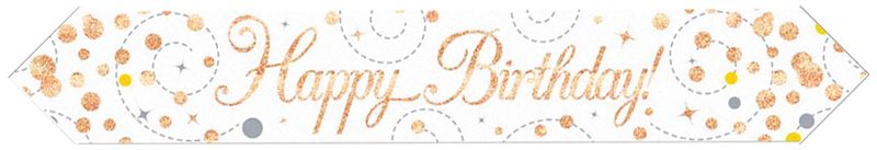 BANNER ALPEN 2.7M HAPPY BIRTHDAY SPARKLING FIZZ ROSE GOLD