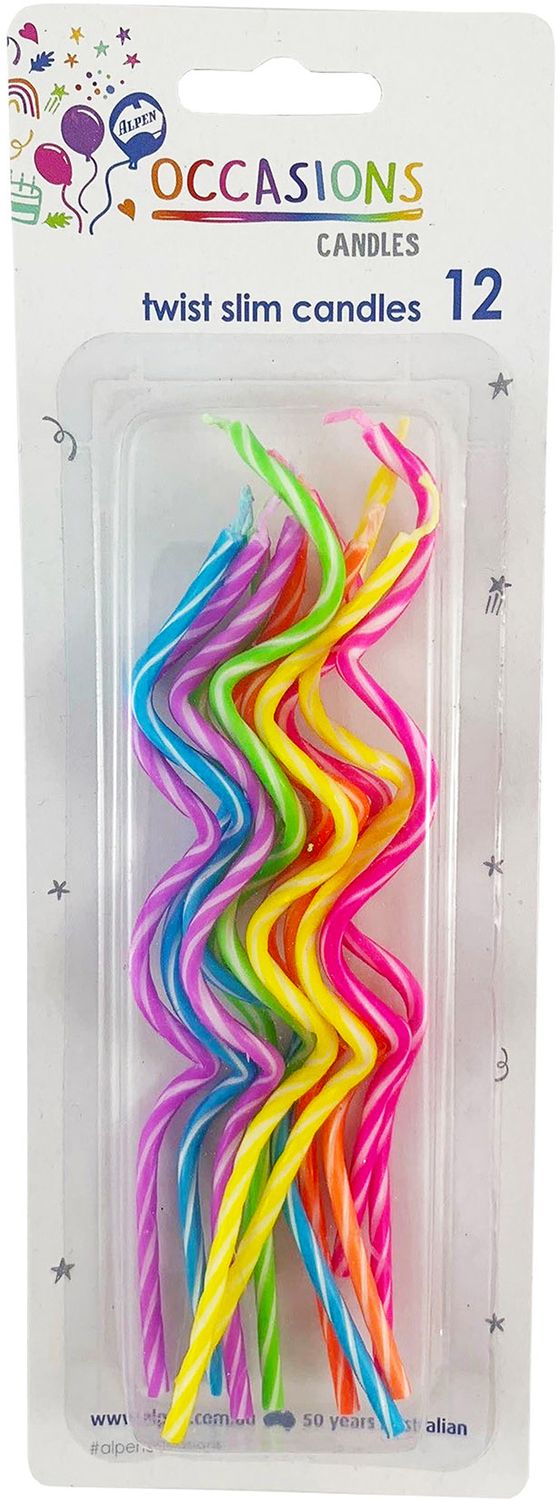 CANDLE ALPEN TWISTED SPIRAL SLIMS PK12