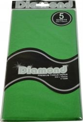 TISSUE PAPER DIAMOND 500X750MM 17GSM DARK GREEN 5 SHTS