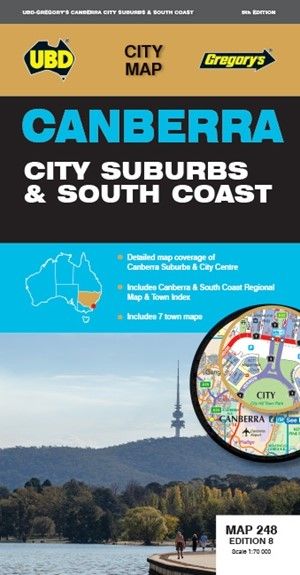 MAP UBD/GRE 690 X 920 CANBERRA CITY SUBURBS & SOUTH COAST 248 8TH ED