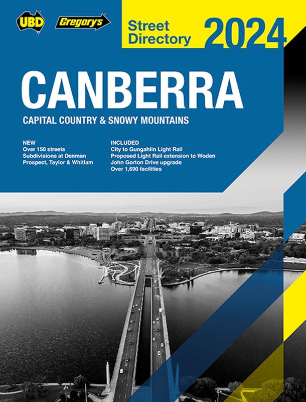 STREET DIRECTORY UBD/GRE CANBERRA CAPITAL COUNTRY & SNOWY MTNS 2023