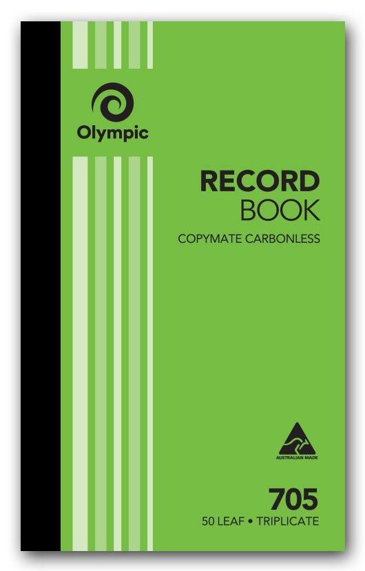 RECORD BOOK OLYMPIC 705 TRIP C/LESS 8X5 (07354)