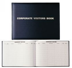 VISITORS BOOK DEBDEN 300X200 CORPORATE 192P BLACK