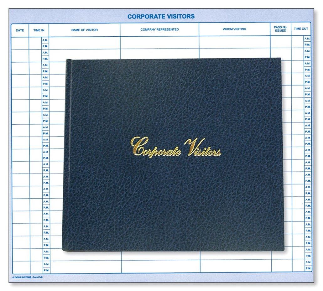VISITORS BOOK ZIONS CORPORATE CVB 280X335