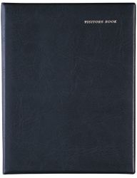 VISITORS BOOK DEBDEN A4 SHORT WIRO 64LF PVC BLACK