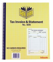 INV/STAT BOOK SPIRAX 500 DUP C/LESS 10X8 50LF