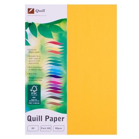 COPY PAPER QUILL A4 80GSM SUNSHINE PK100