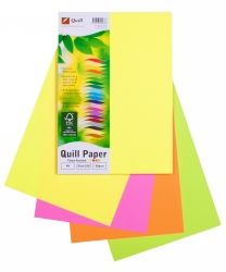 COPY PAPER QUILL A4 80GSM FLUORO COLS ASST PK100