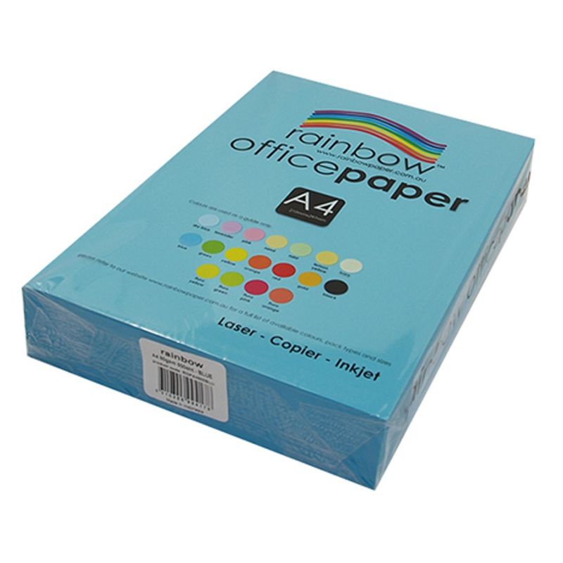 COPY PAPER RAINBOW A4 80GSM OFFICE BRIGHT BLUE PK500