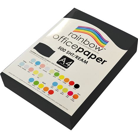 COPY PAPER RAINBOW A4 80GSM BLACK PK500