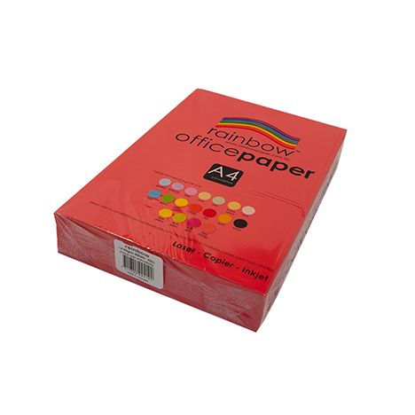 COPY PAPER RAINBOW A4 80GSM OFFICE BRIGHT RED PK500