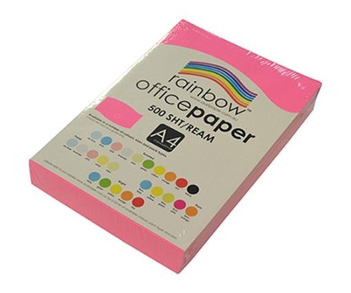 COPY PAPER RAINBOW A4 75GSM FLUORO PINK PK500