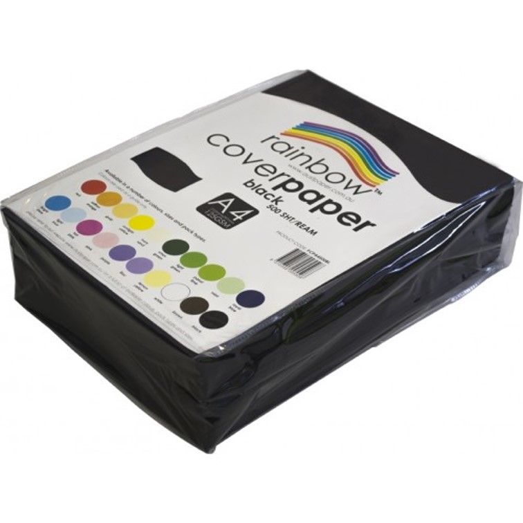 SP- COVER PAPER RAINBOW A4 125GSM BLACK REAM