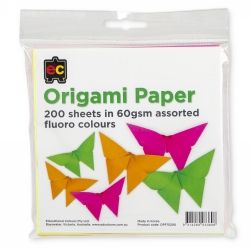 ORIGAMI PAPER EC FLUORO PK200 15CM
