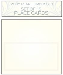 PLACE CARD SET IVORY PEARL EMBOSSED