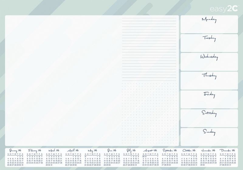 DESK PAD EASY2C 600X420MM WTV WITH 2026 CALENDAR