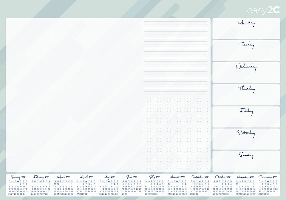 DESK PAD EASY2C 600X420MM WTV WITH CALENDAR