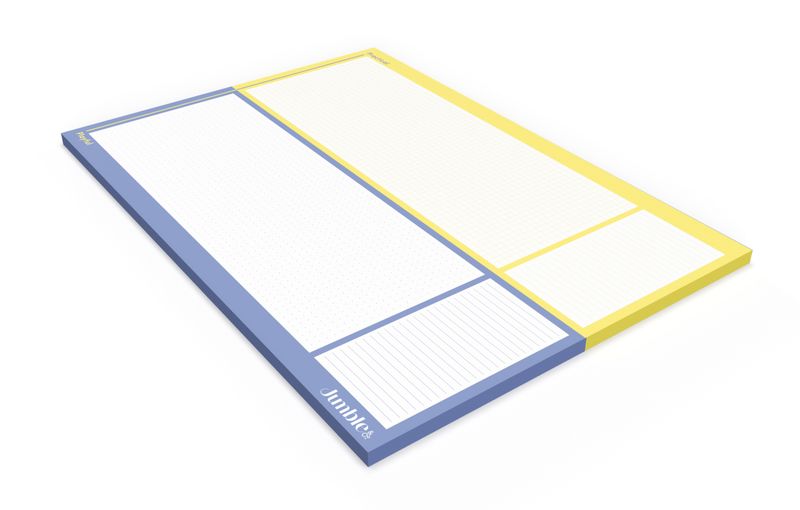 DESKPADS JUMBLE & CO A3 80GSM 50 SHEETS RECYCLED GRID DOTTED & RULED