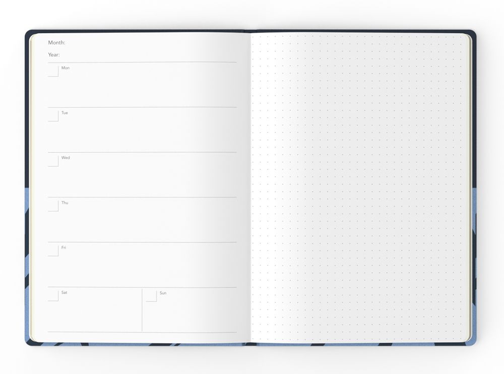 DIARY UNDATED JUMBLE & CO A5 RECYCLED WTV DATES & DREAMS BLACK