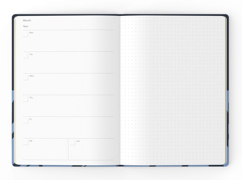 DIARY UNDATED JUMBLE & CO A5 RECYCLED WTV DATES & DREAMS BLACK