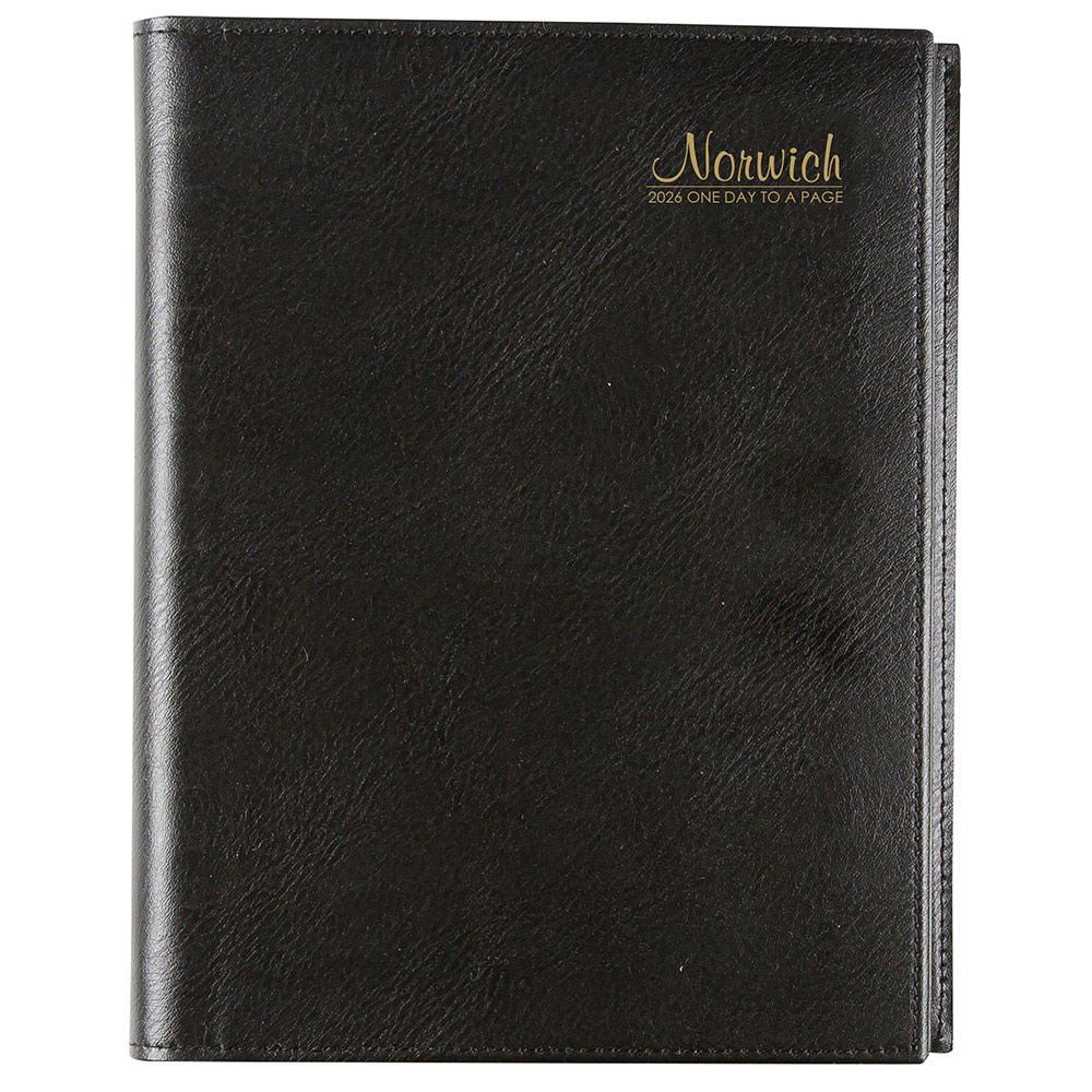 DIARY 2026 CUMBERLAND NORWICH 41S A4 PVC SPIRAL 1DTP BLACK