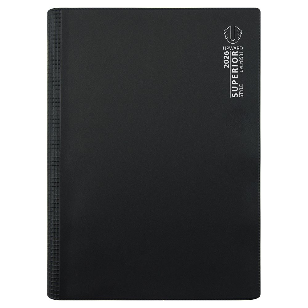 DIARY 2026 UPWARD SUPERIOR B5 8531 PVC WIRE-O VERT WTV BLACK