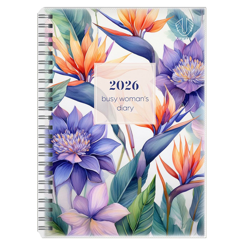 DIARY 2026 UPWARD BUSY WOMEN'S A5 4404 WIRE-O WTV BIRD OF PARADISE