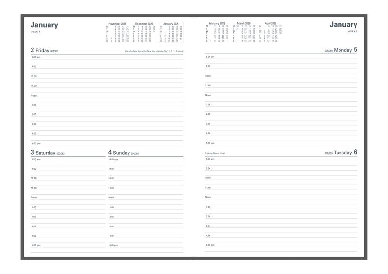 DIARY FINANCIAL YEAR 25-26 COLLINS A4 24M4 P99 2DTP BLACK