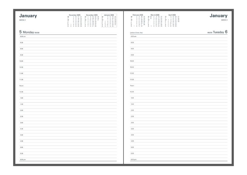 DIARY FINANCIAL YEAR 25-26 COLLINS A4 14M4 P99 DTP BLACK