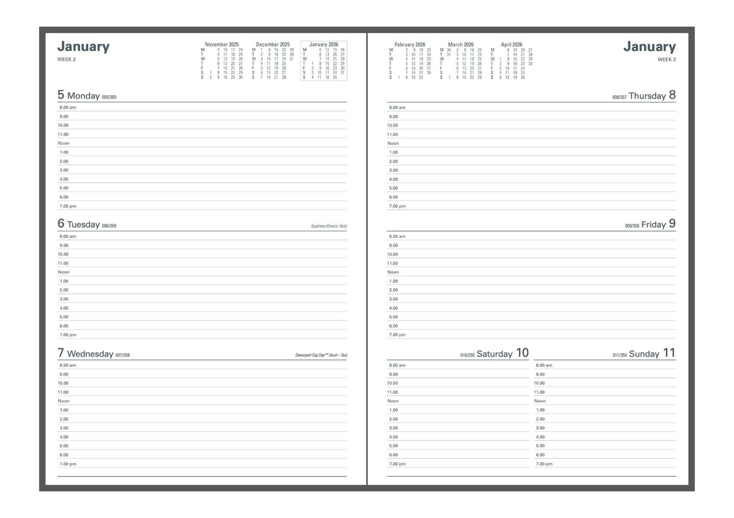 DIARY FINANCIAL YEAR 25-26 COLLINS A4 34M4 P40 WTV GREEN